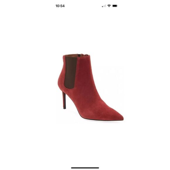 Jeffrey Campbell Women's Nixie Suede Pointed Toe Bootie Red Orange Size 7.5 NWT - Picture 3 of 10